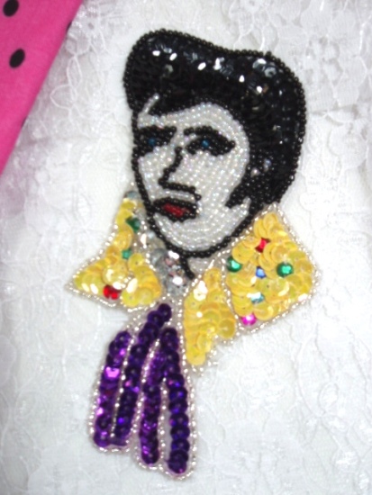 Elvis Presley 5" Sequin Beaded Applique 0156