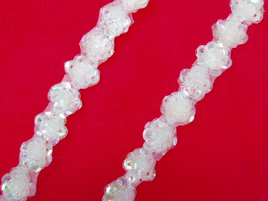 0248  Floral Crystal Sequin Floral Trim 1/2"