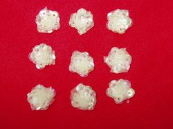 0248  Set of 9  Crystal Sequin Flower Appliques 1/2"