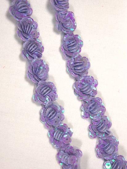 0248  Lavender AB Sequin Floral Trim 1/2"