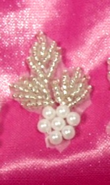 0273   Silver Pearl Floral Beaded Trim 3/4"