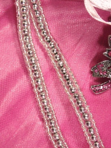 0287  Silver  Beaded Sewing Trim 1/4"