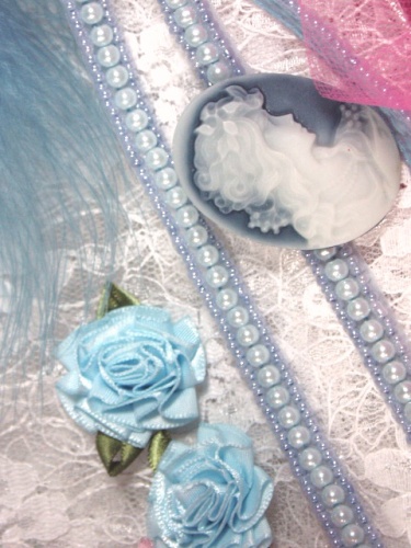 0287 Lt. Blue Pearl  Beaded Sewing Trim 1/4"