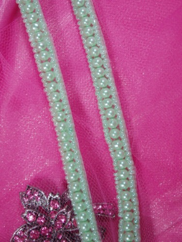 0287  Mint Green Pearl  Beaded Sewing Trim 1/4"