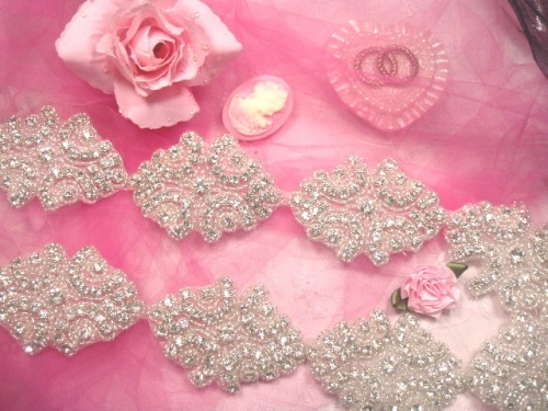 0477  Cinderella  Genuine Rhinestone Beaded Trim 2"