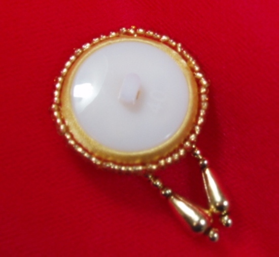 Gold 1.75" Beaded Dangle Button Closure 0115