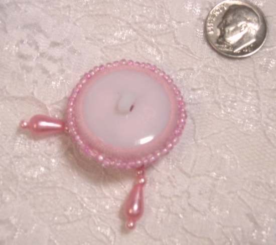 Pink 1.75"  Beaded Dangle Button Closure 0115