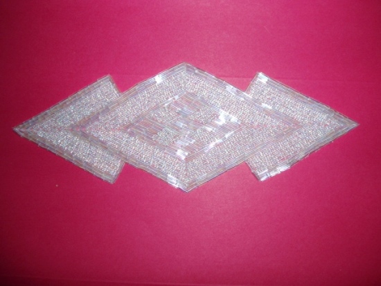 Crystal AB Arrow  8" Beaded Applique  K8396