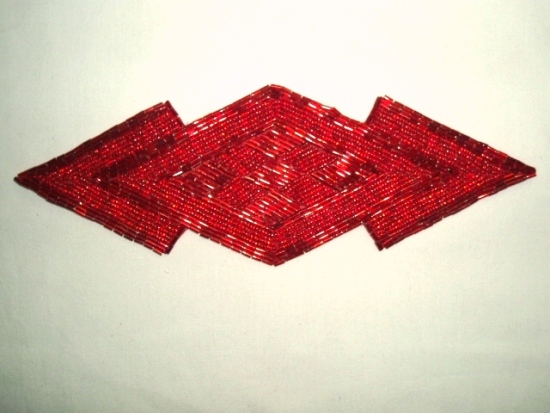 Red Arrow 9.25" Beaded Applique  K8396