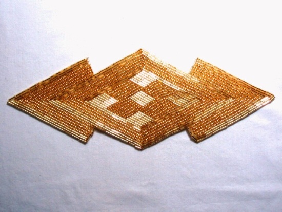 Gold Arrow 9.25" Beaded Applique  K8396
