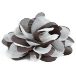 E6042 Brown Beige Floral Brooch Clip Applique 5"