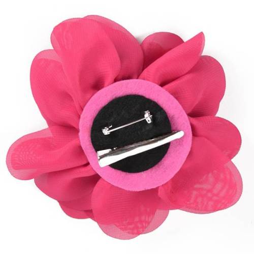 E6042 Fuchsia Floral Brooch Clip Applique 5"