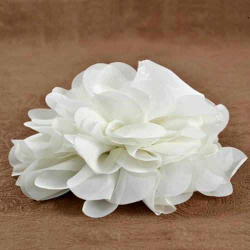 E6042 Ivory Floral Brooch Clip Applique 5"