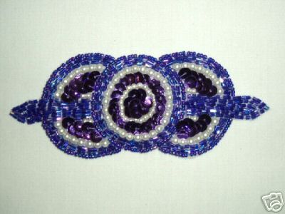 HB6321 Purple Pearl Triple Circle Hair Bow  5.25"