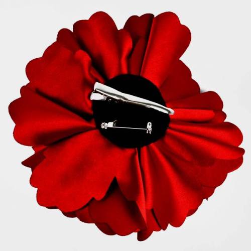 E6049 Burgundy Red Silky Floral Brooch Hair Clip Applique 3.75"