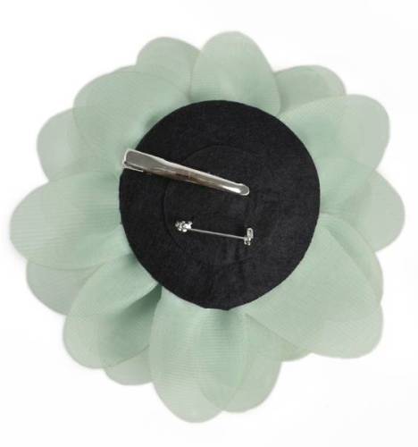 E6042 Light Green Floral Brooch Clip Applique 5"