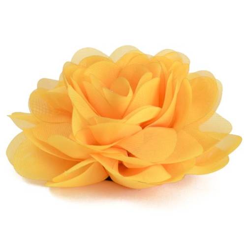 E6042 Yellow Floral Brooch Clip Applique 5"