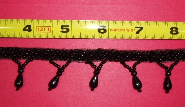 T8870 Black Beaded Fringe Sewing Trim