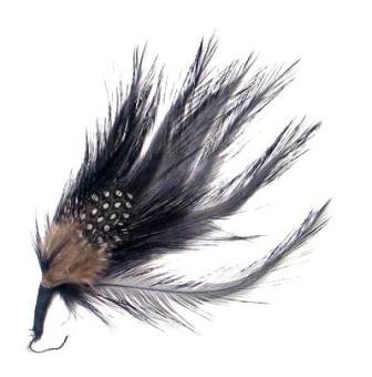 E4147  Black  Spotted Feather 4"