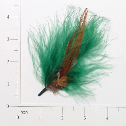 E4124   Green & Brown Feather 5"