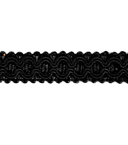 E6606 Black Gabrielle Decorative Braid Gimp Sewing Upholstery Trim 3/4"