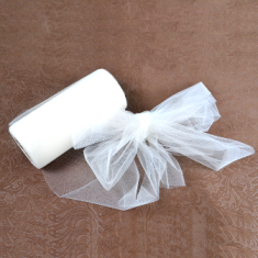 TL11001 Classic Falk White Tulle 6"  25 yard spool
