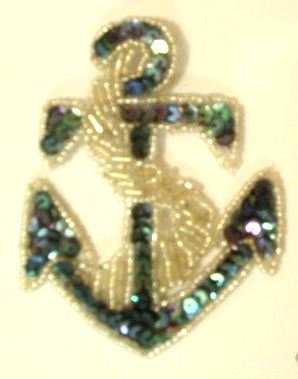 0320A    Anchor Sequin Beaded Applique 3.5"