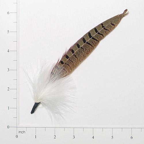 E4130  Large Brown & White Spotted Feather 7.5"