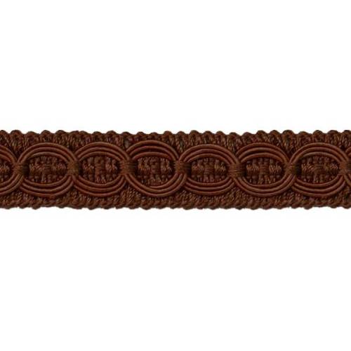 E4437 Chocolate Brown Woven Braid Circle Gimp Sewing Upholstery Trim 3/4"