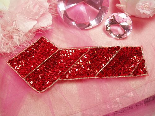 K8402 Red Arrow Beaded Sequin Applique 7.75"