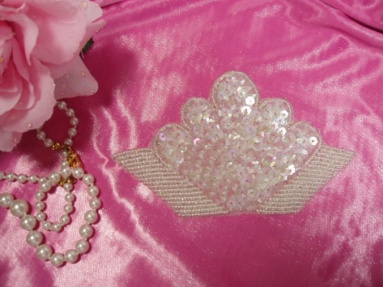 K8618A  Crystal AB Fan Epaulet Sequin Beaded Applique 4.5"