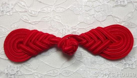 0253  Red President Frog Button Closure 4"