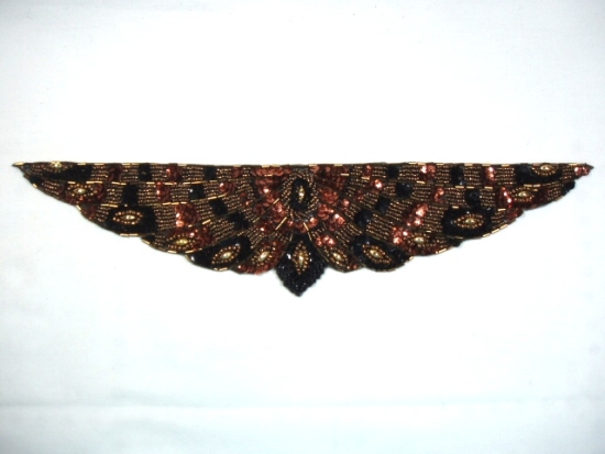 K8920   Bronze Sequin Beaded Appliques 13.75"