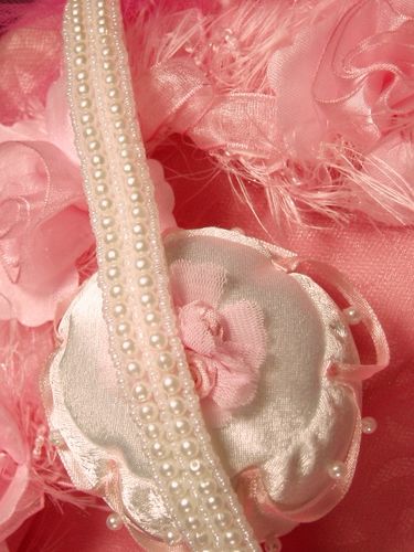 T9036 White Pearl 2 Row Beaded Trim 0.5"