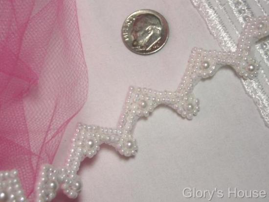 T9510   White Zig Zag Beaded Trim