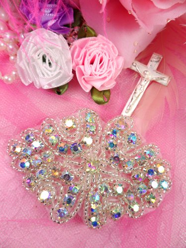 0477  Cinderella  Aurora Borealis Crystal AB Rhinestone Beaded Trim 2"