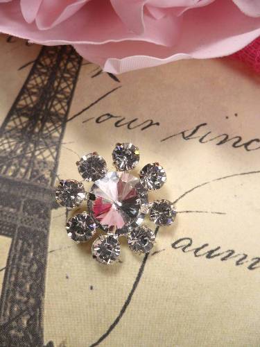 ACT/XR97/A Floating Flower Rhinestone Embellishment  1"