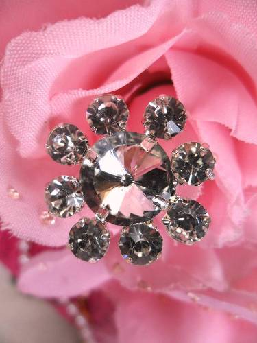 ACT/XR97/A Floating Flower Rhinestone Embellishment  1"
