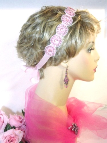 SB0379  Pink Rhinestone Headband
