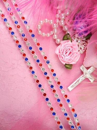 C106PAT Patriotic Rhinestone Band Trim 1/8"
