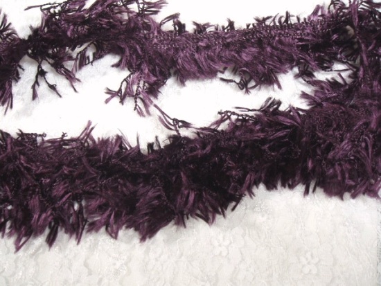 C79  Eggplant  Hairy Gimp Fringe Sewing Trim 2.25"