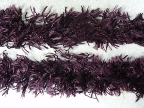 C79  Eggplant  Hairy Gimp Fringe Sewing Trim 2.25"