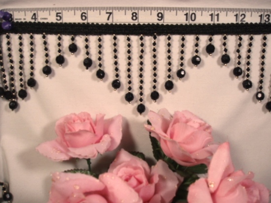 RM041A REMNANT 16" Black Beaded Fringe Sewing Trim
