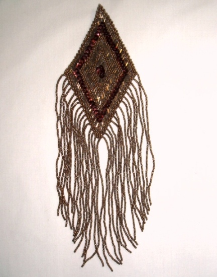 K8105 Bronze  Epaulet 10.5" Sequin Beaded Applique