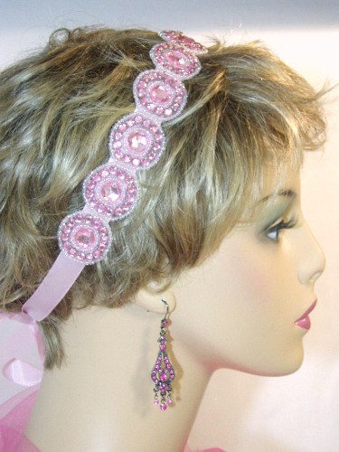 SB0379  Pink Rhinestone Headband