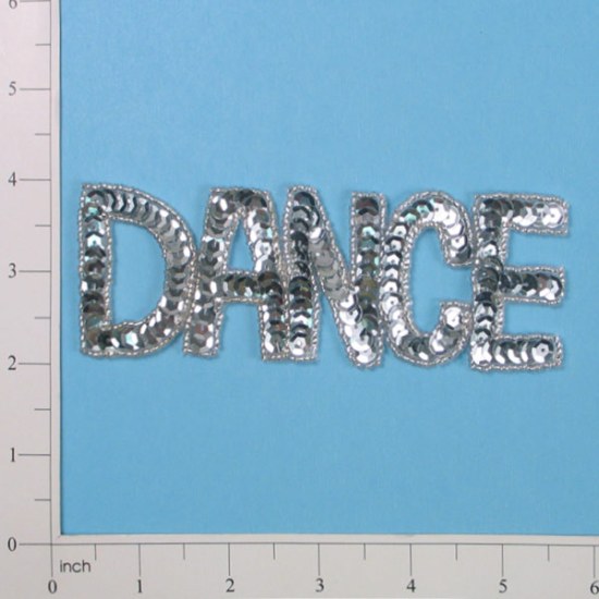 E1300 Silver Dance Sequin Beaded Applique 5.5"