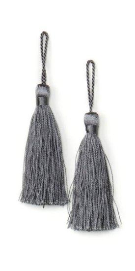 E5524  Set of Two Pewter Tassels 3.75"