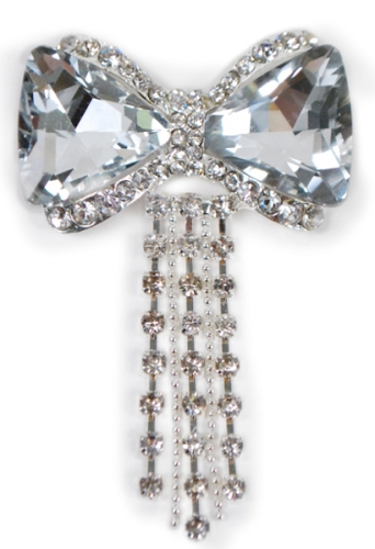 EFA207 Crystal Victorian Bow Rhinestone Brooch