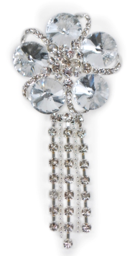 EFA210 Crystal Victorian Flower Rhinestone Brooch