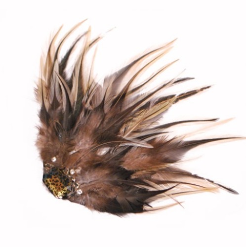 E4166  Leopard Feather Brooch / Pin Vintage Style